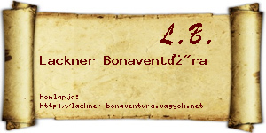 Lackner Bonaventúra névjegykártya